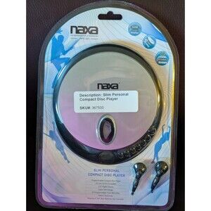 Naxa NPC-321 Super Slim CD Player LCD Display 20 Track Memory Stereo Earphones